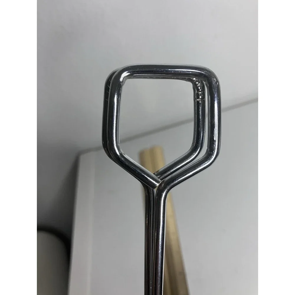 Vintage Ekco Scissor Tongs White Vinyl Coated Handles Chrome Plated Serving Tool